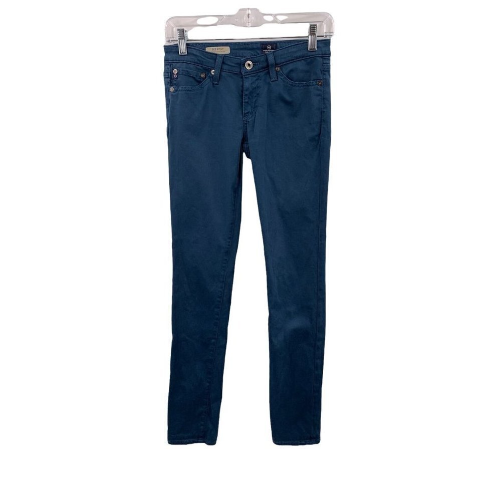 AG The Stilt Cigarette Leg Dark Teal Skinny Jeans Size 25 Adriano Goldschmied